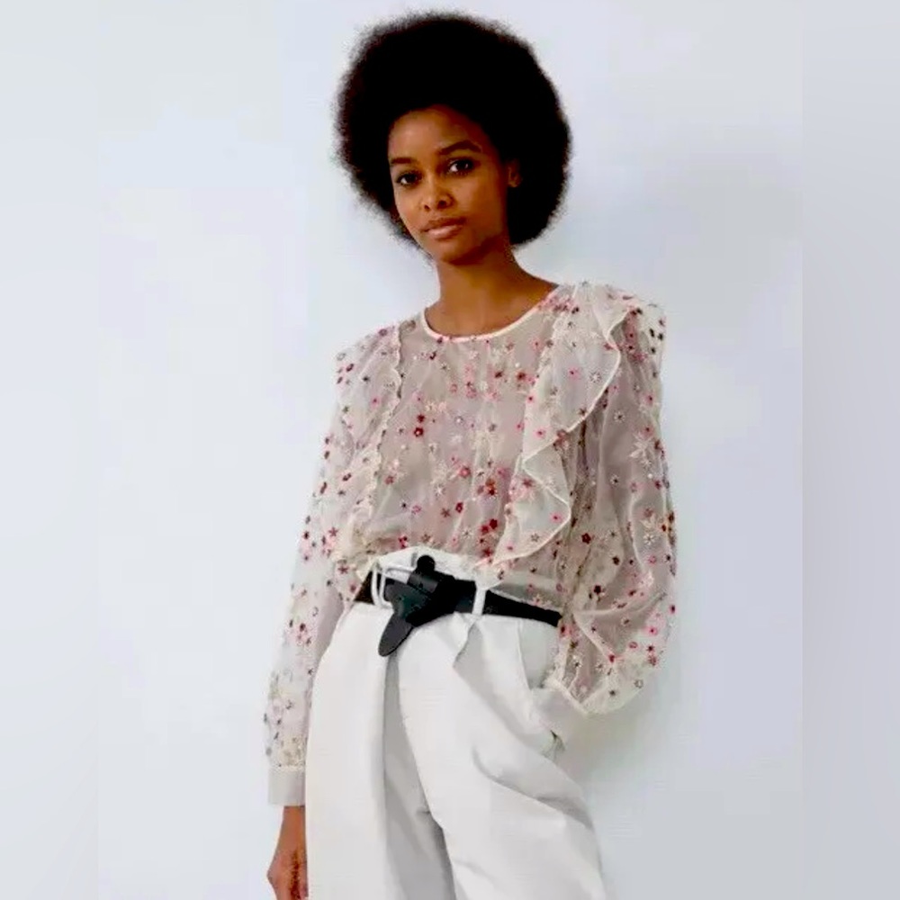 Organza cropped blouse